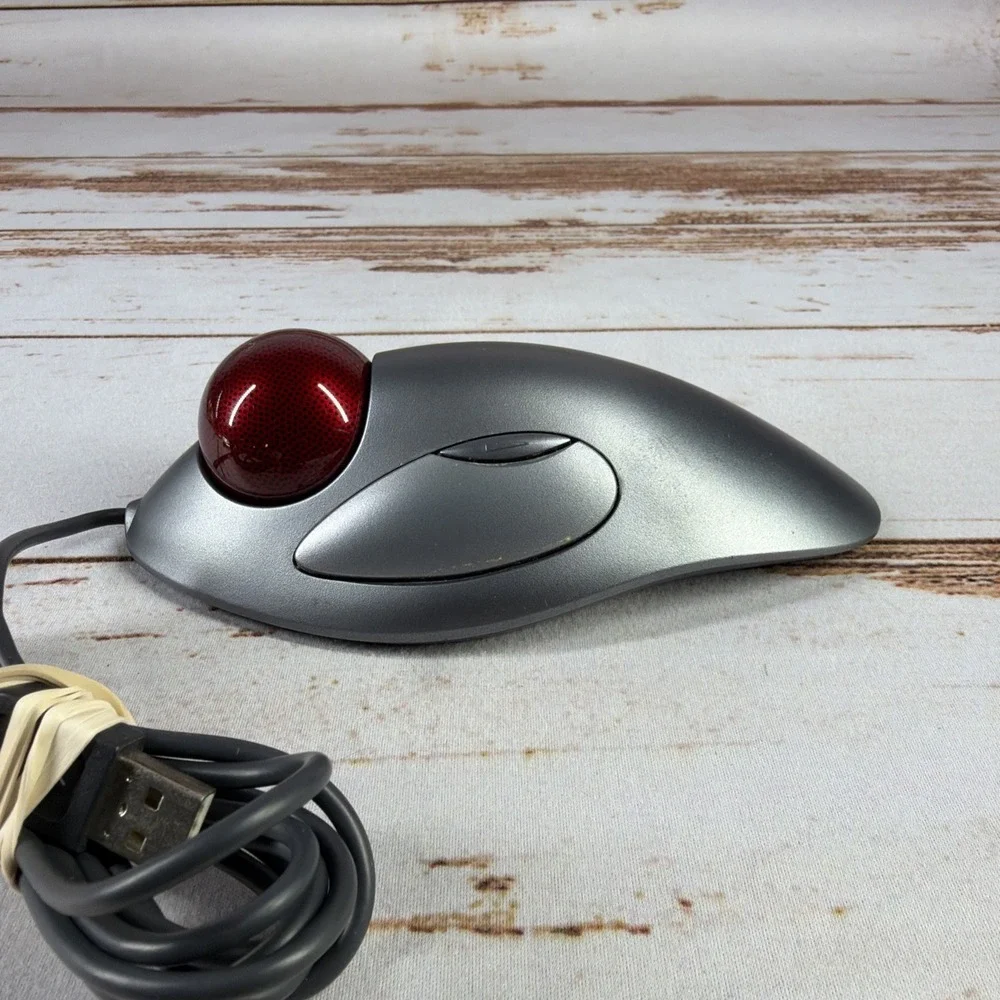 Logitech Trackman Marble Mouse USB Wired Ambidextrous T-BC21 Used